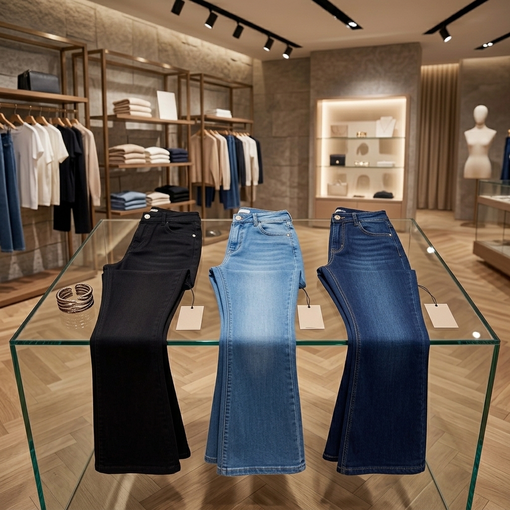 Three pairs of premium flared jeans